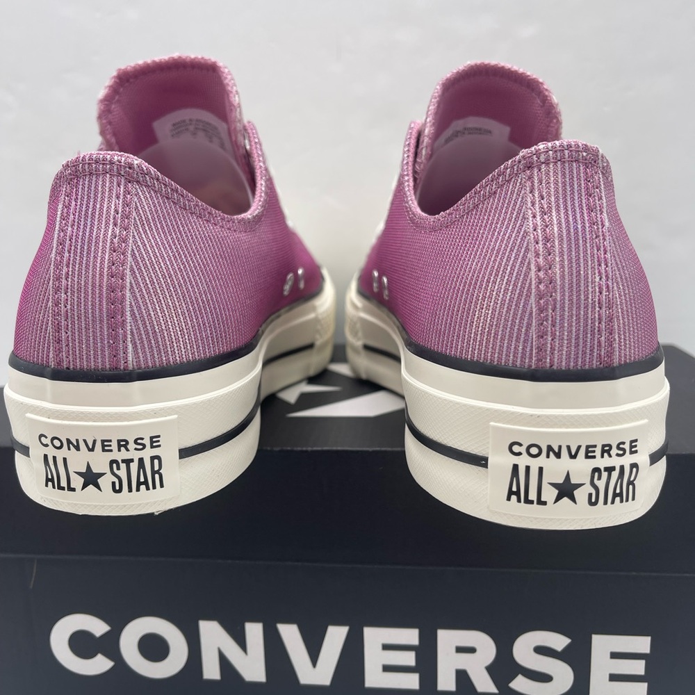Converse WMNS Chuck Taylor All Star Lift Ox Platform Sparkle Low Top Sneakers - Picture 14 of 16